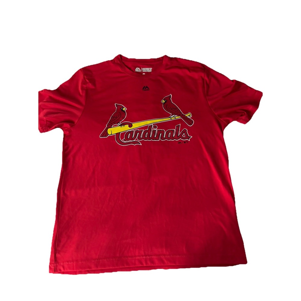 St. Louis Cardinals Majestic Cool Base Red T-Shirt Men's Large MLB Baseball #10